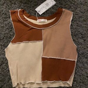 💜ROMWE brown tank top